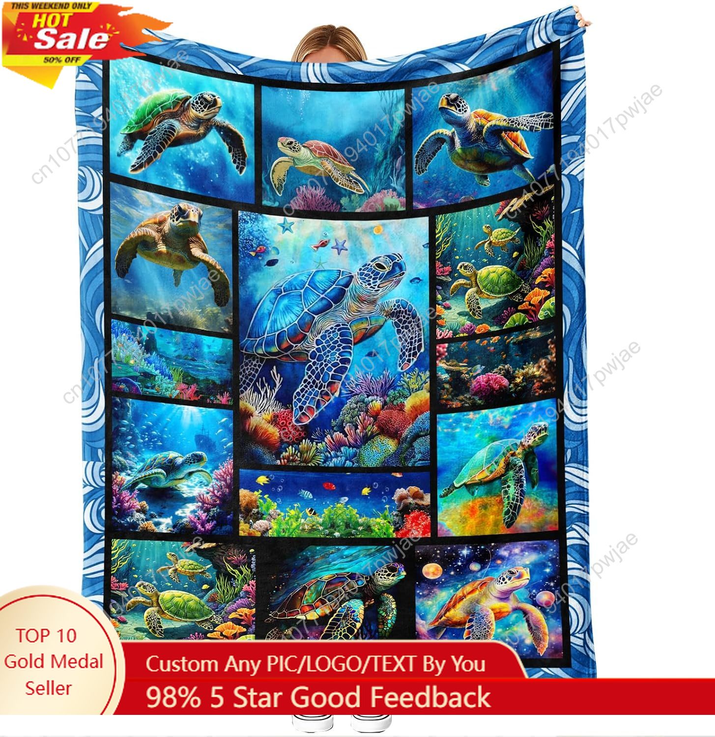 Home Textiles And Decor - Couverture en flanelle de tortue de