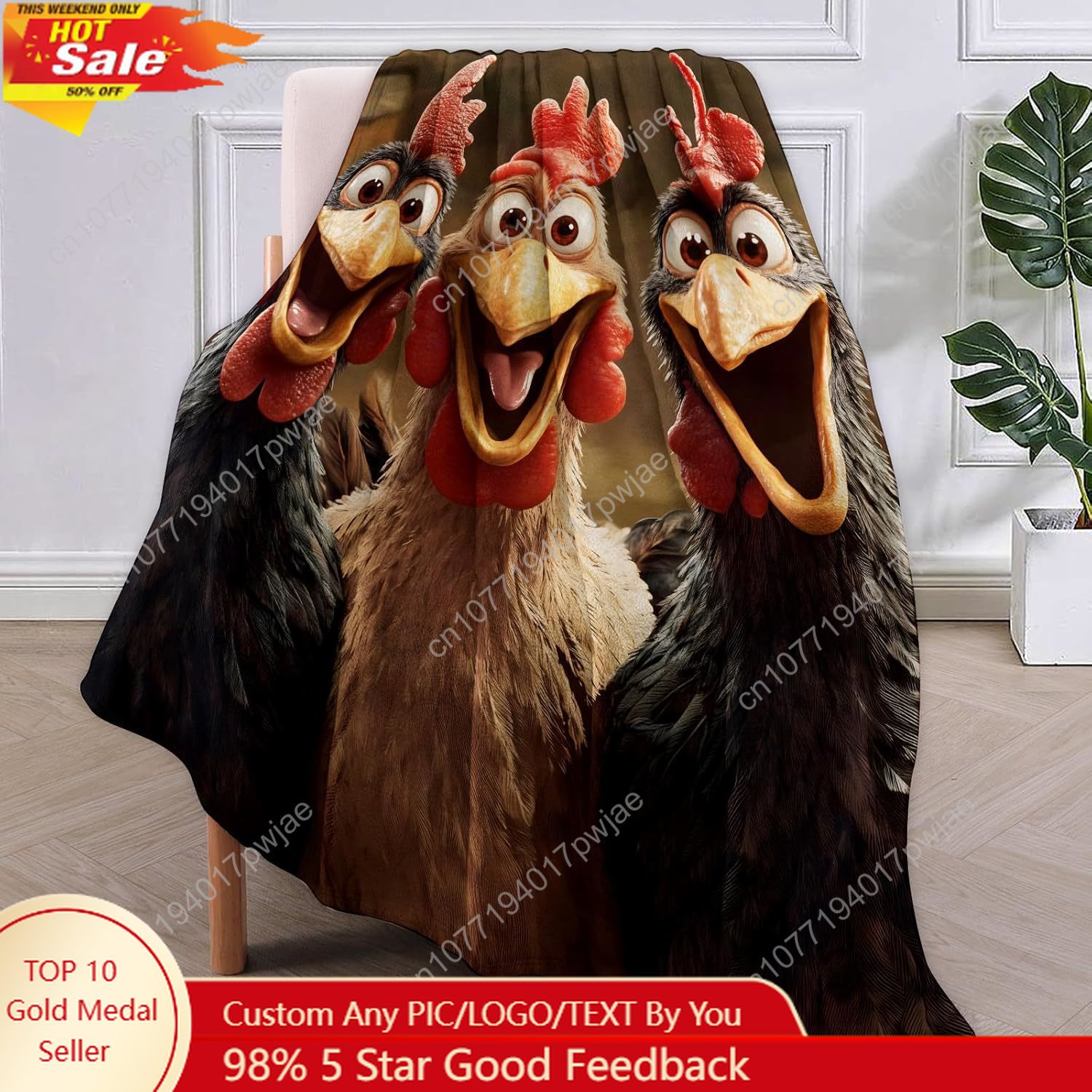 Home Textiles & Furnishings - Couverture de poulets cadeaux pour femmes,