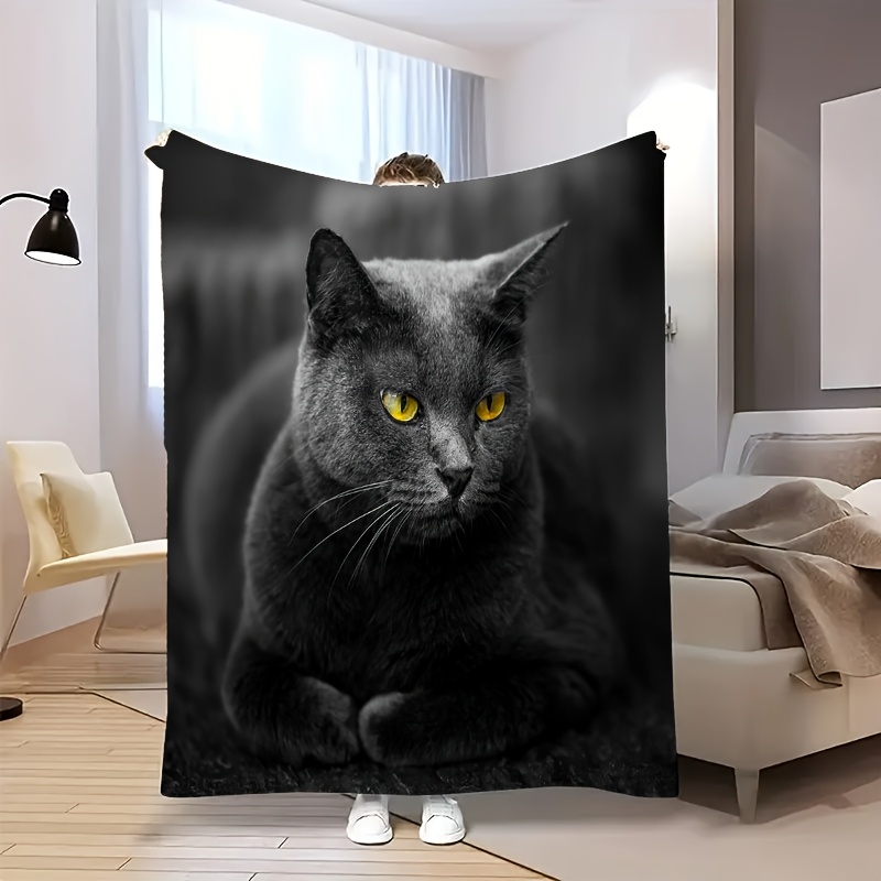 Home Textiles Definition - Couverture confortable en flanelle imprimée chat