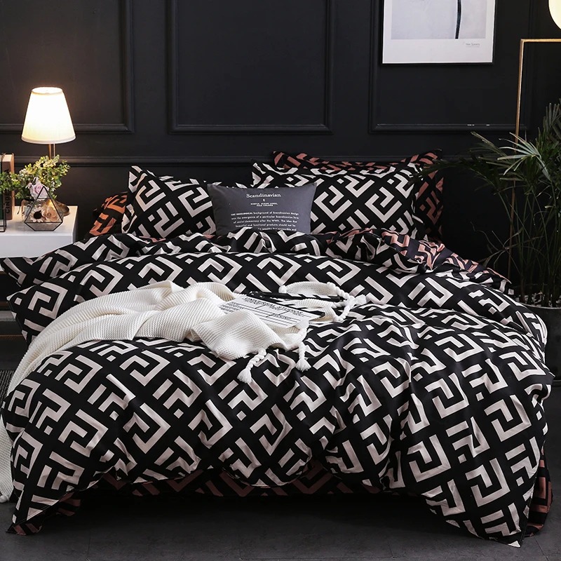 Linen Duvet Cover - Parure de lit de luxe noire