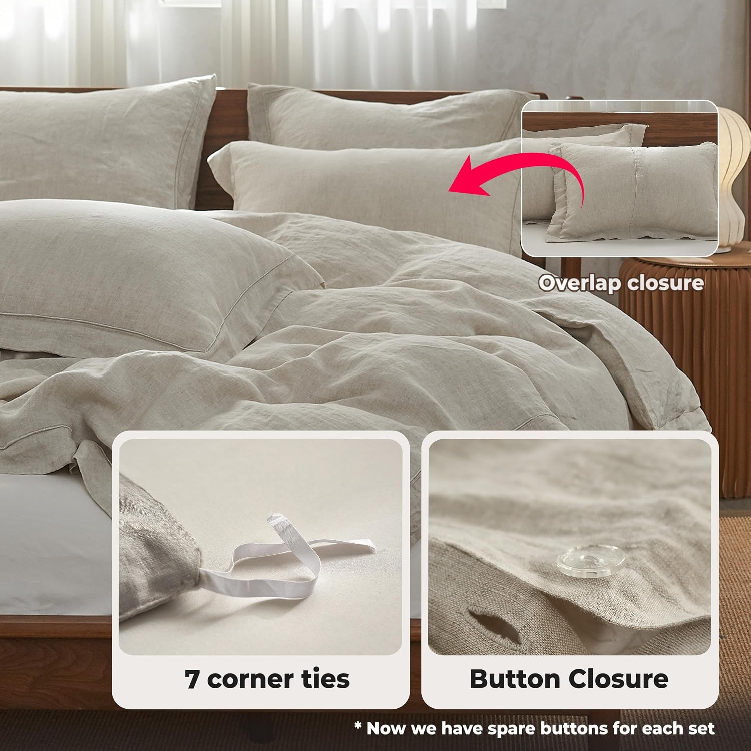 Parure de lit en lin pur lavé, - Linen Duvet Cover avis et prix