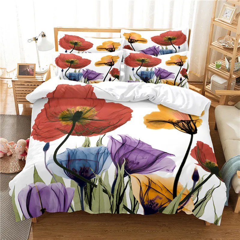 Ensemble de literie à fleurs,  - Linen Duvet Cover avis et prix
