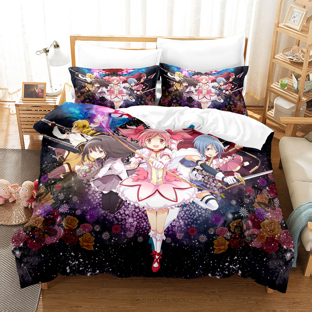 Kawaii Anime Puella Magi Madok - Linen Duvet Cover avis et prix