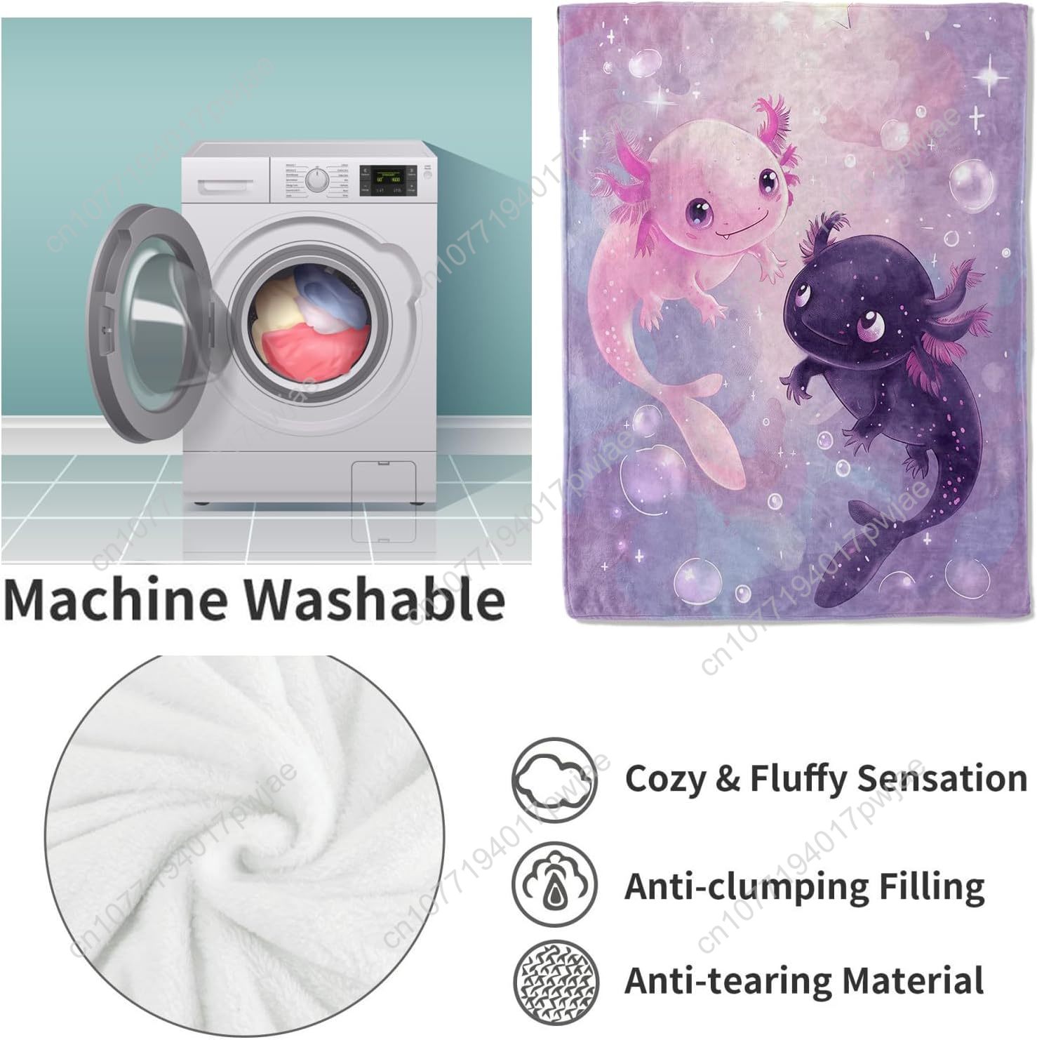 Couverture Axolotl mignonne co - Home Textiles & Furnishings avis et prix