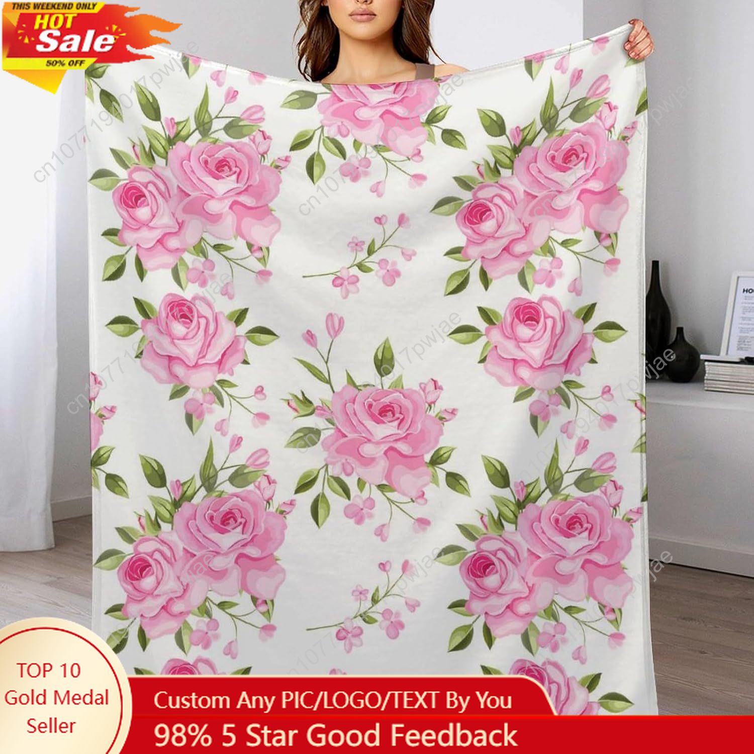 Couverture à fleurs roses, déc - Home Textiles And Decor avis et prix