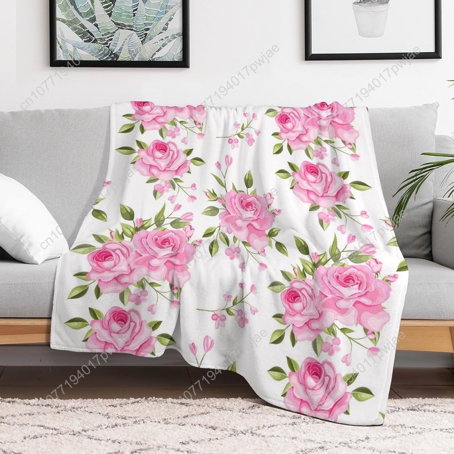 Couverture à fleurs roses, déc - Home Textiles And Decor avis et prix