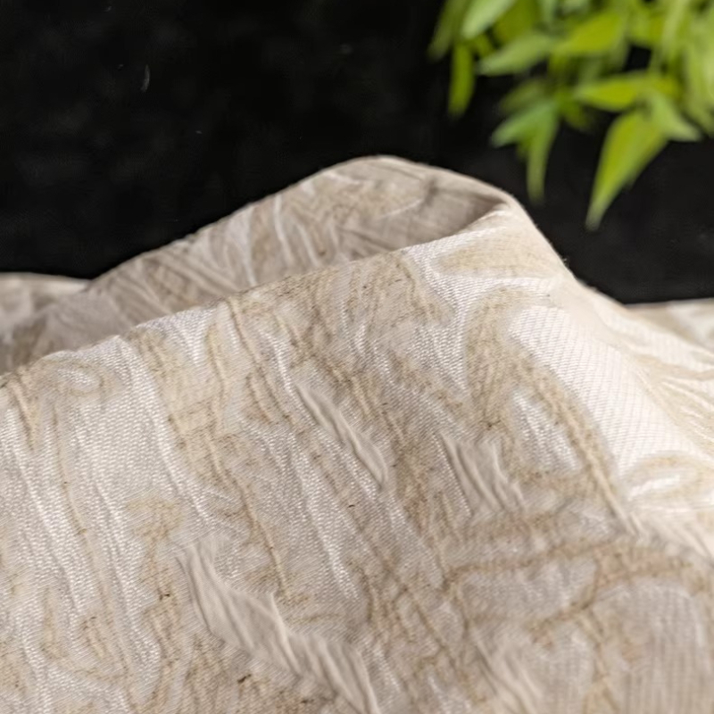 Tissu Jacquard en Lin Beige à  - Home Textiles Designer avis et prix