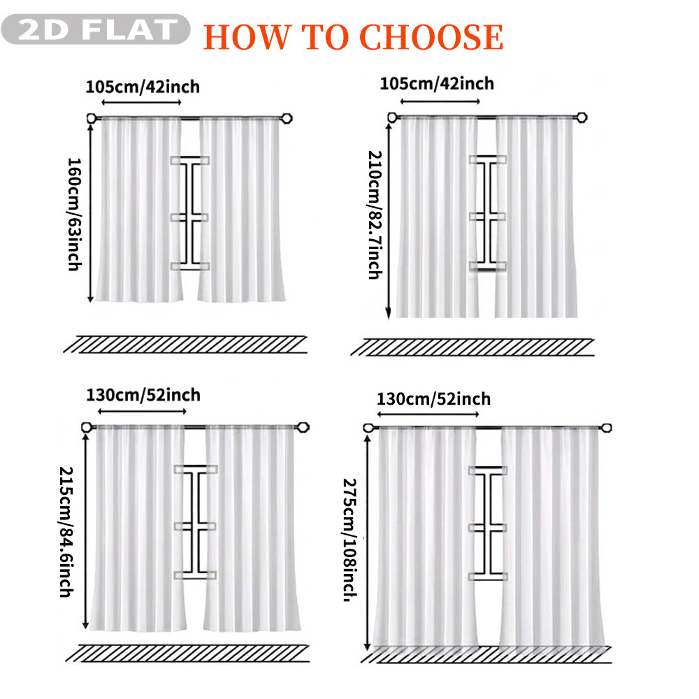 Rideaux transparents plats 2D  - Home Textiles And Decor avis et prix