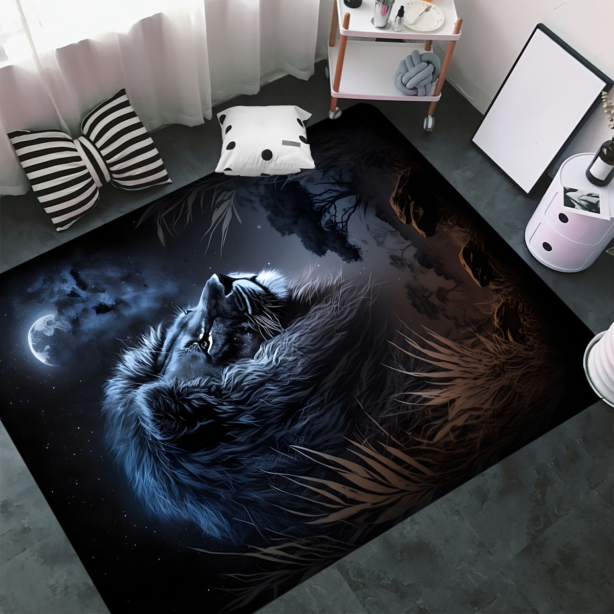Tapis de sol Lion Nuit Étoilée - Home Textiles Designer avis et prix