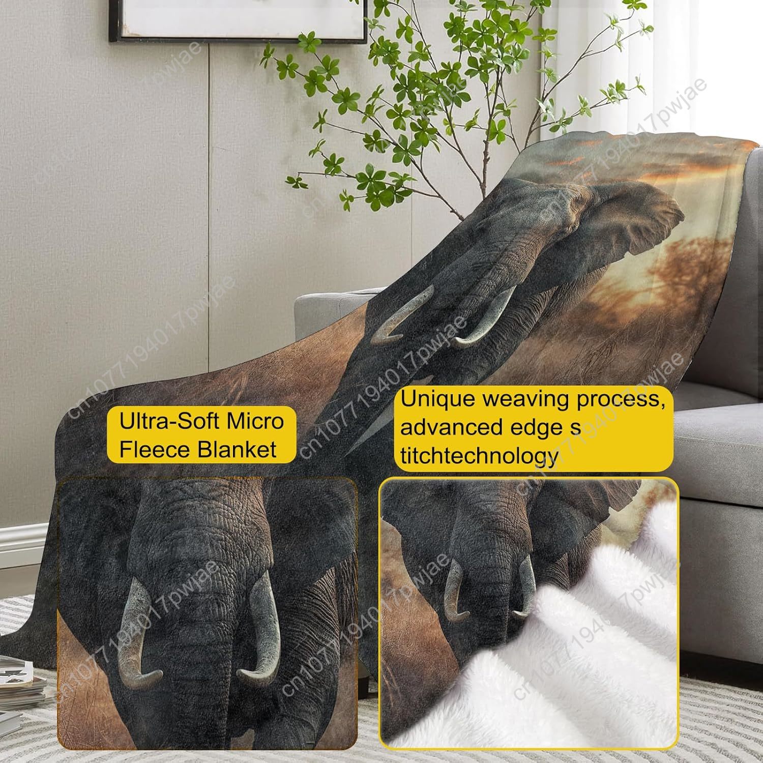 Couverture polaire d'éléphant, - Home Textiles & Furnishings avis et prix