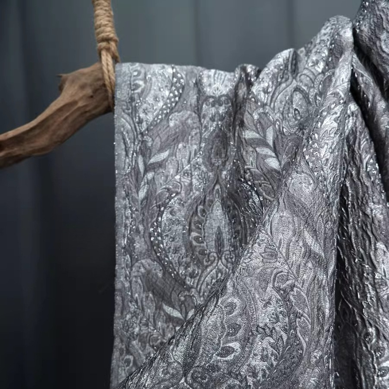 Tissu Jacquard Gris Brillant S - Home Textiles Designer avis et prix