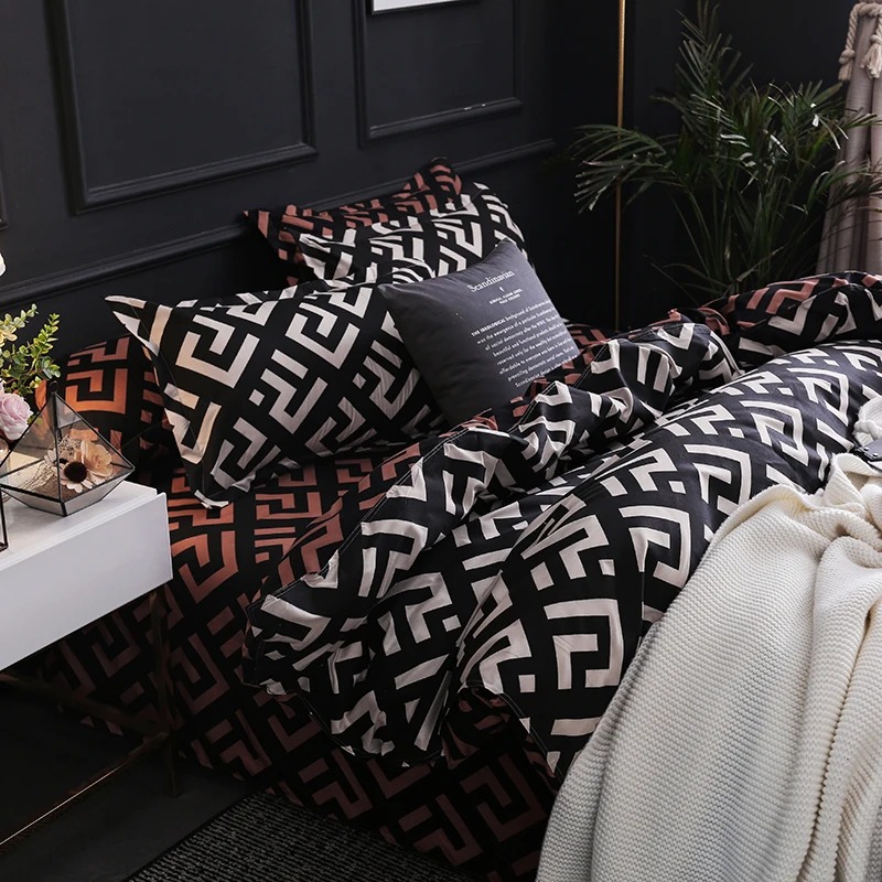Parure de lit de luxe noire av - Linen Duvet Cover avis et prix