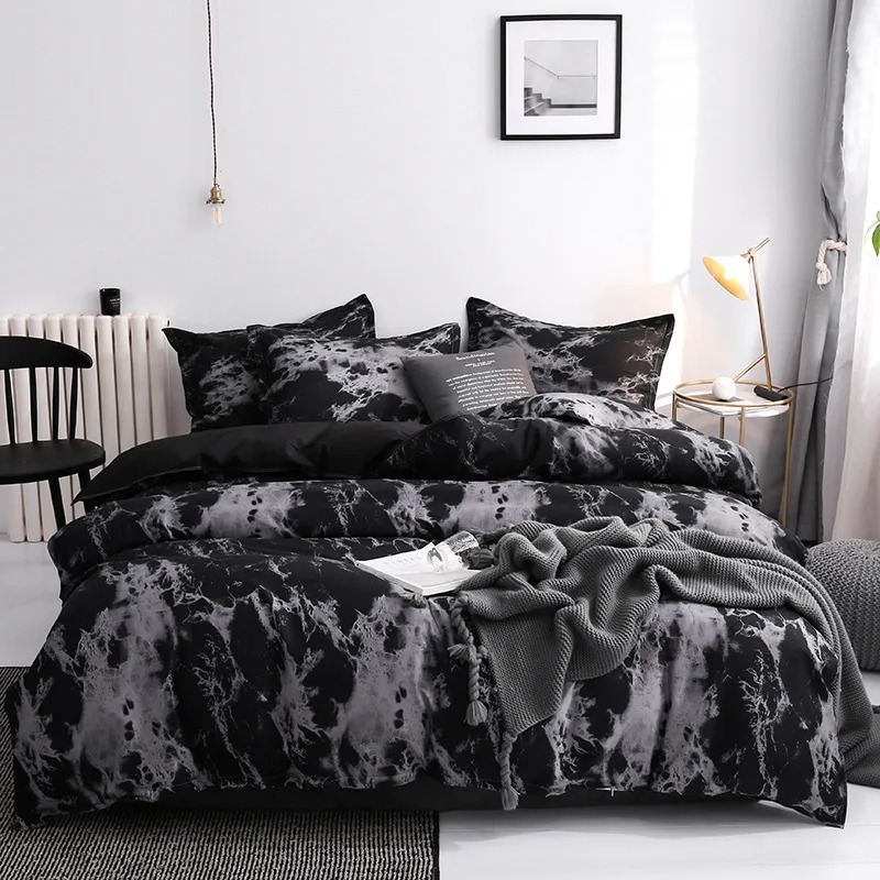 Parure de lit de luxe noire av - Linen Duvet Cover avis et prix