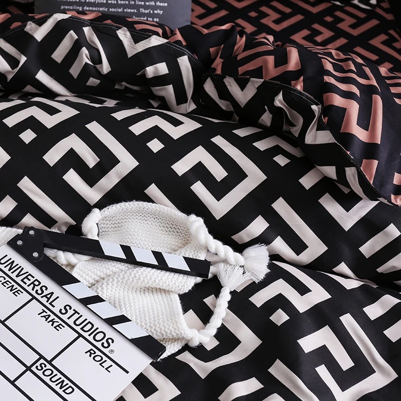 Parure de lit de luxe noire av - Linen Duvet Cover avis et prix